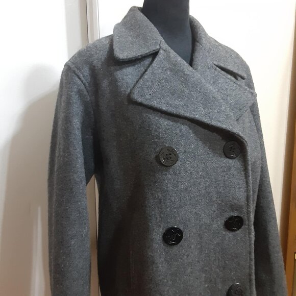 Marvin Richards Double Breasted Gray Wool Blend Pea coat Women's Size 6 - Picture 2 of 14